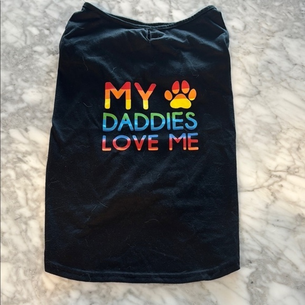 Black Dog Shirt with Rainbow Print